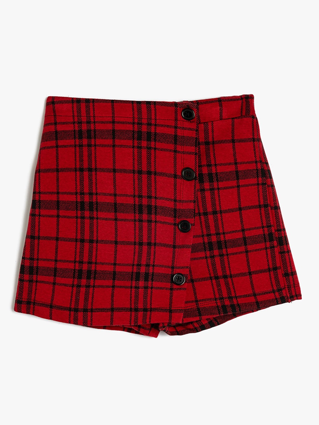 

Koton Girls Checked Technology Shorts, Red