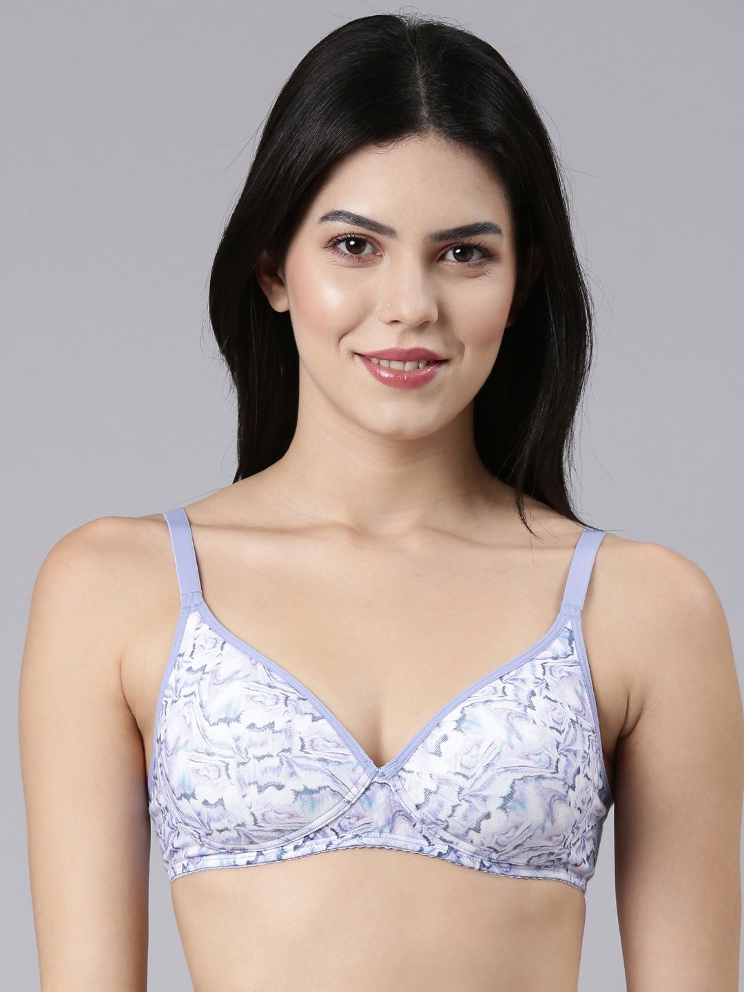 

Enamor Perfect Coverage Supima Cotton T-Shirt Bra A039, Blue