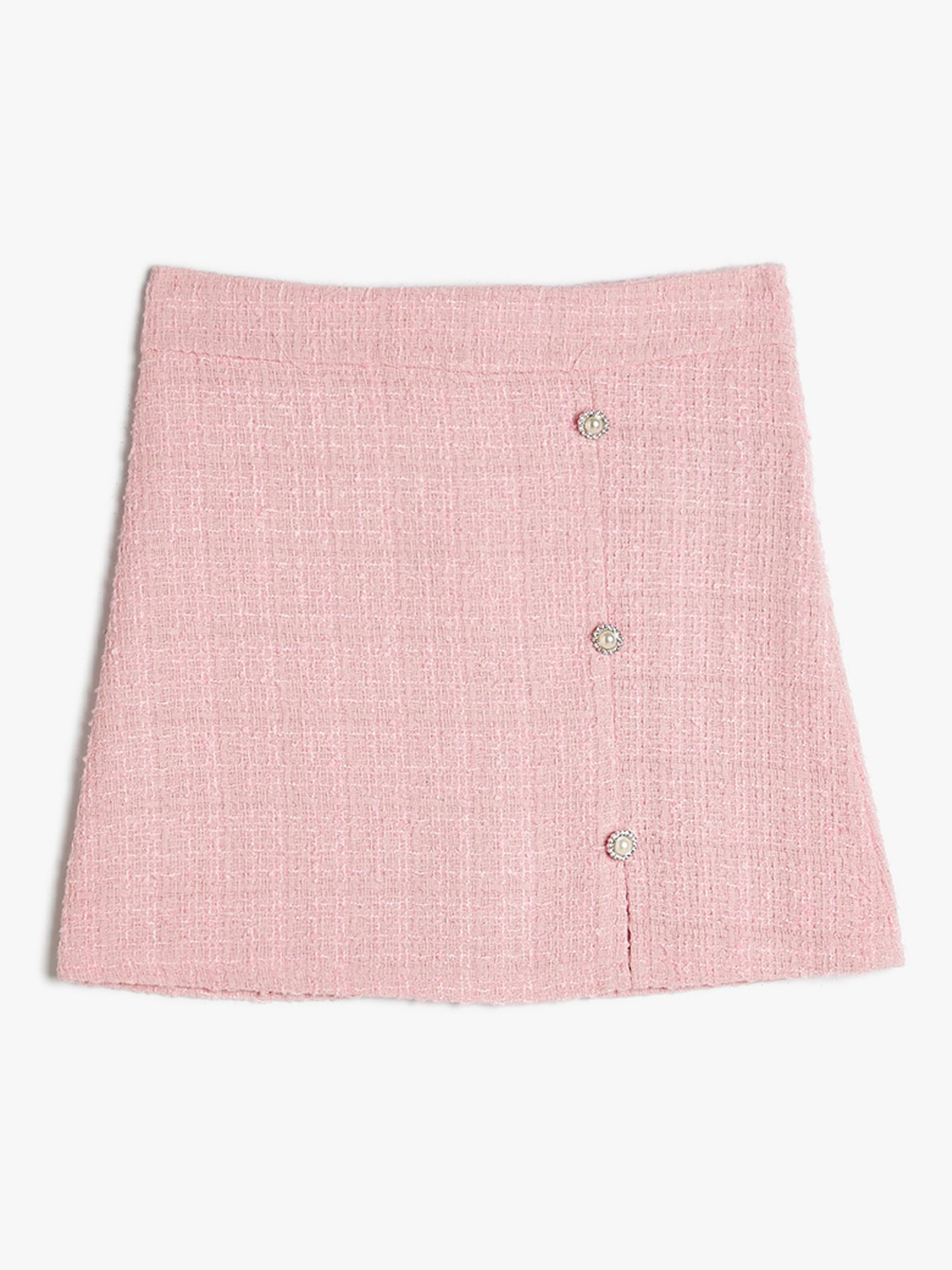 

Koton Girls Self Design Straight Mini Skirt, Pink