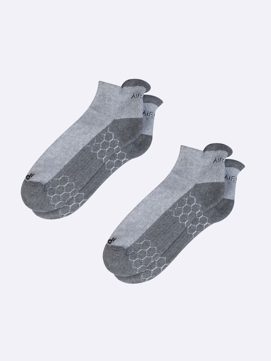 

AIR GARB Pack Of 2 Colourblocked Ankle Length Socks, Grey