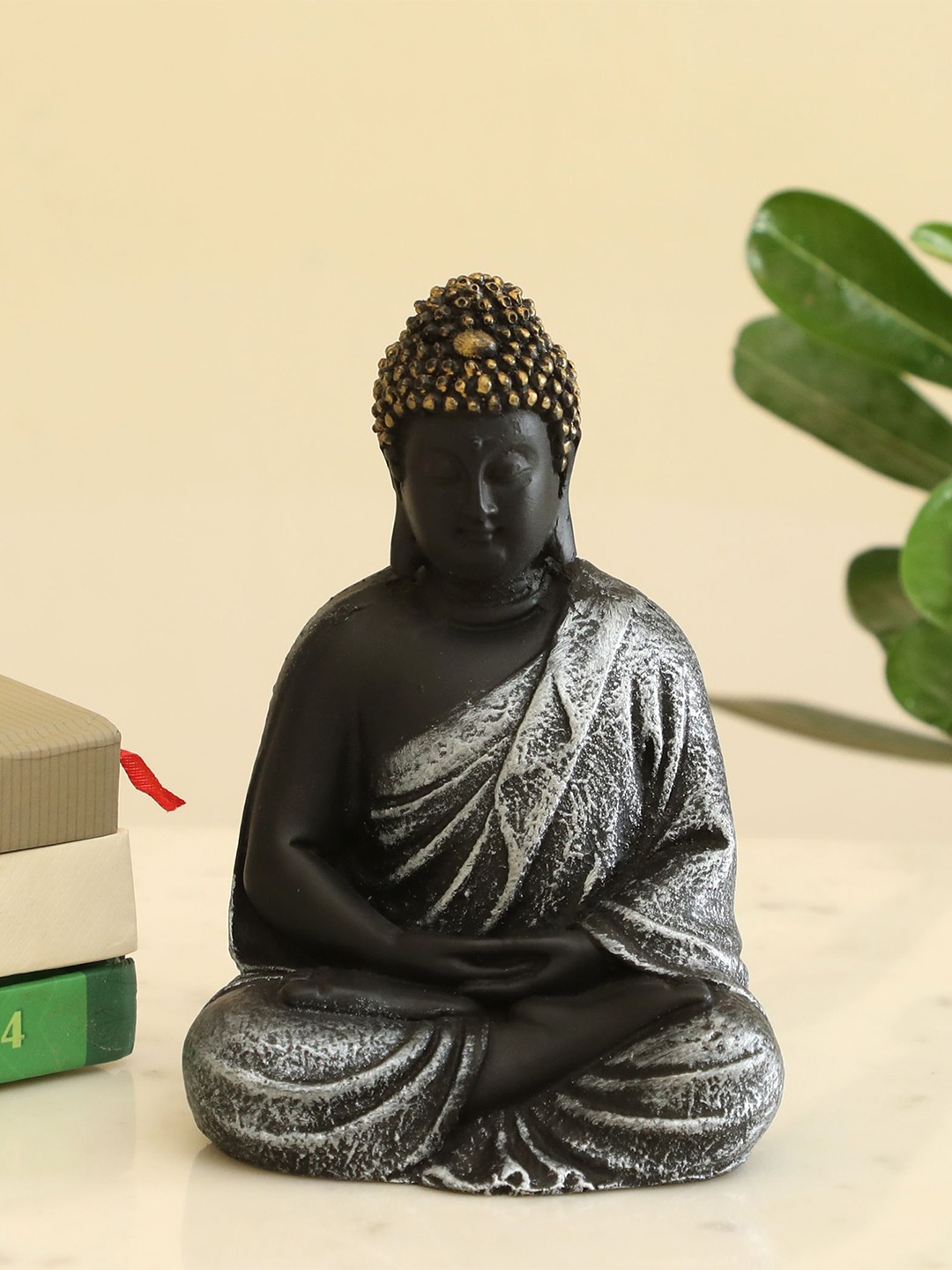 

vedas Black & Grey Buddha Idol Showpiece
