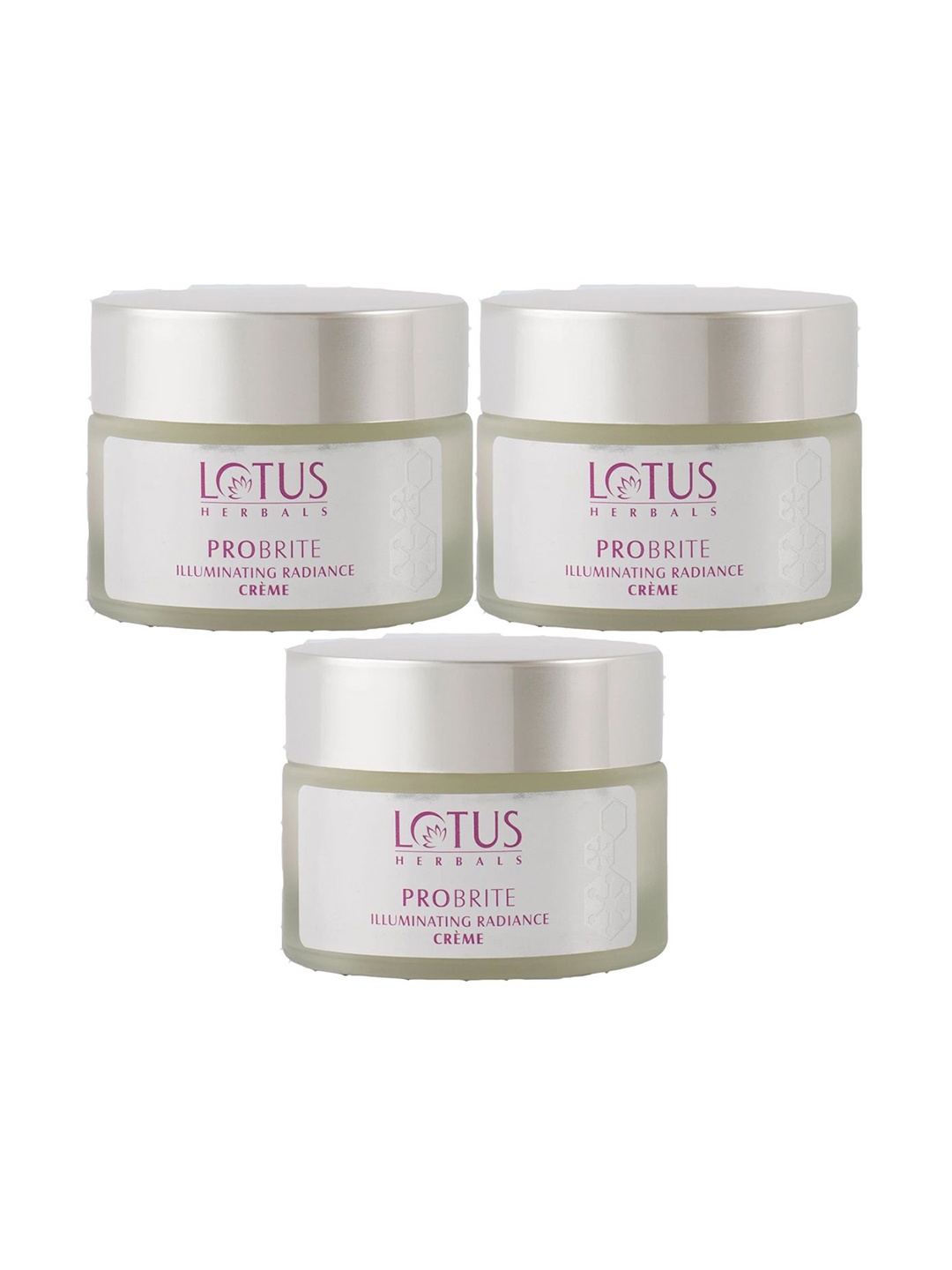 

Lotus Herbals Set Of 3 Probrite Illuminating Radiance Cream- 50g Each, White
