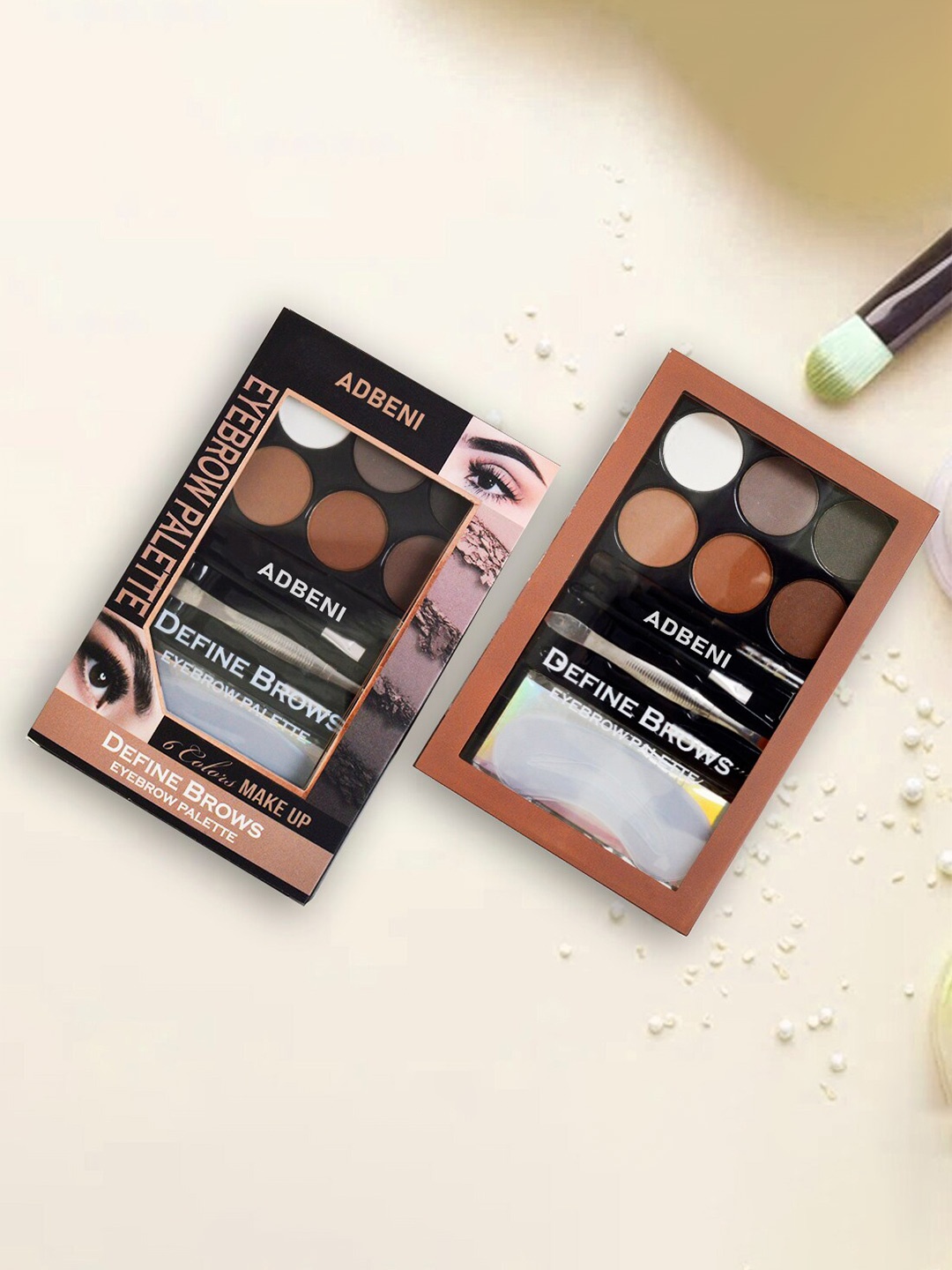 

Adbeni Define Brows 6-In-1 Waterproof Eyebrow Palette - 12.8g - Shade 02, Beige