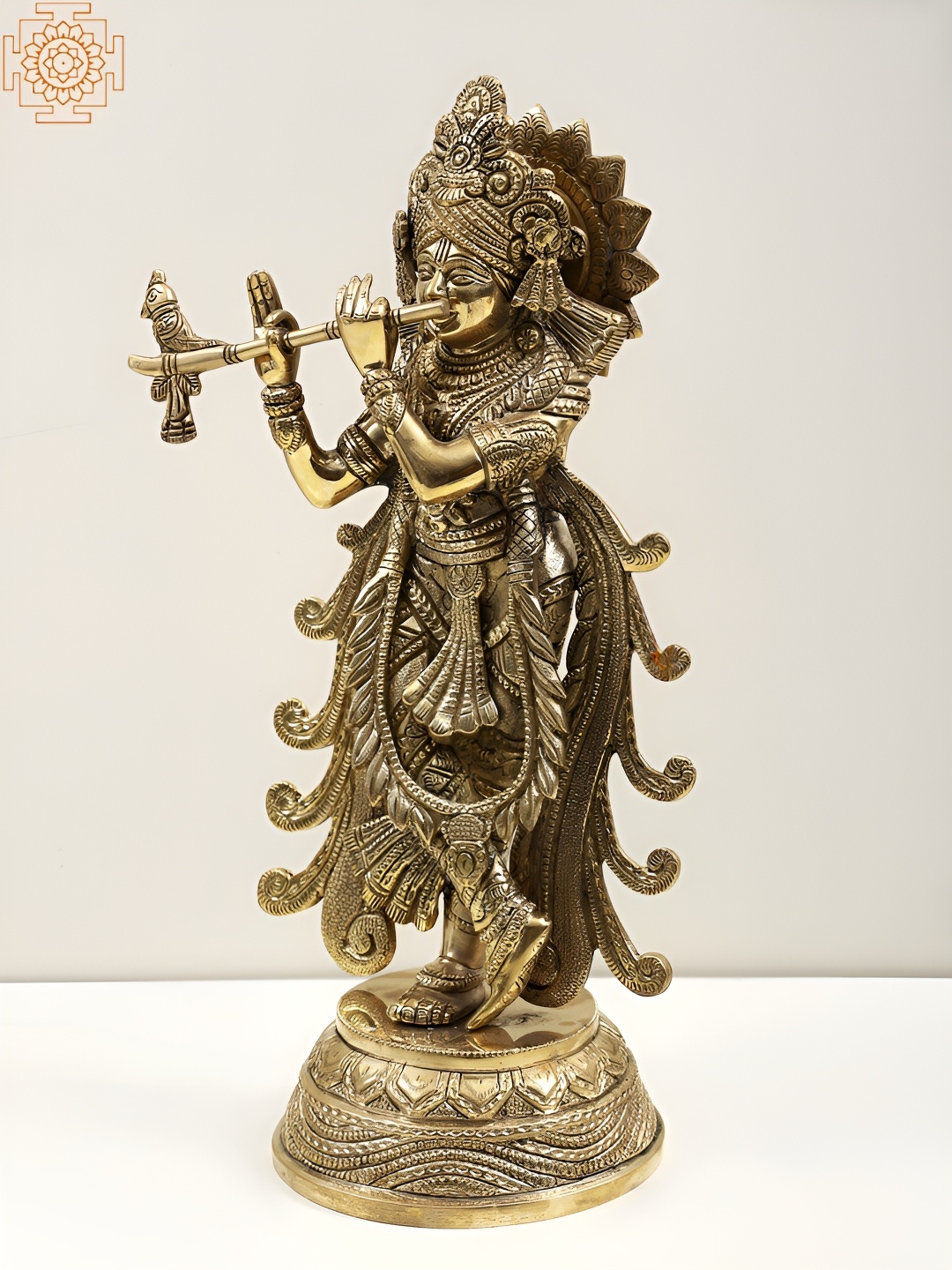 

Exotic India Gold-Toned Lord Shri Krishna Religious Idol Showpiece