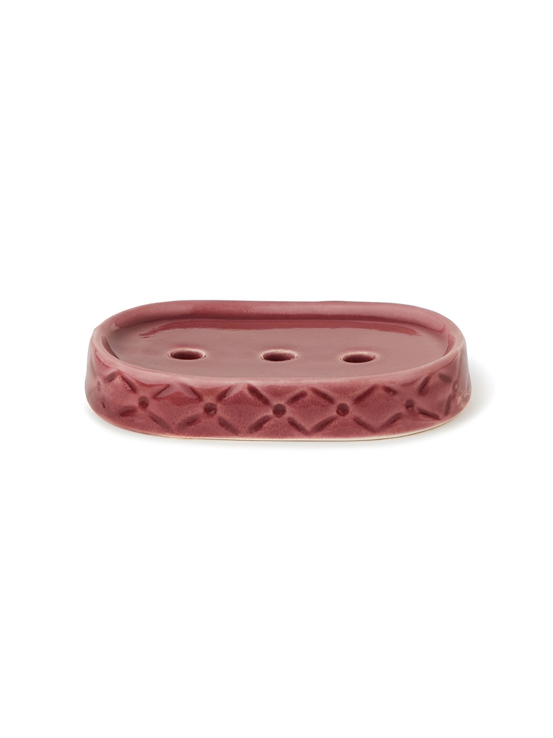 

Fabindia Pink & Silver-Toned 3 piece Border Design Ceramic Bath Accessories Set