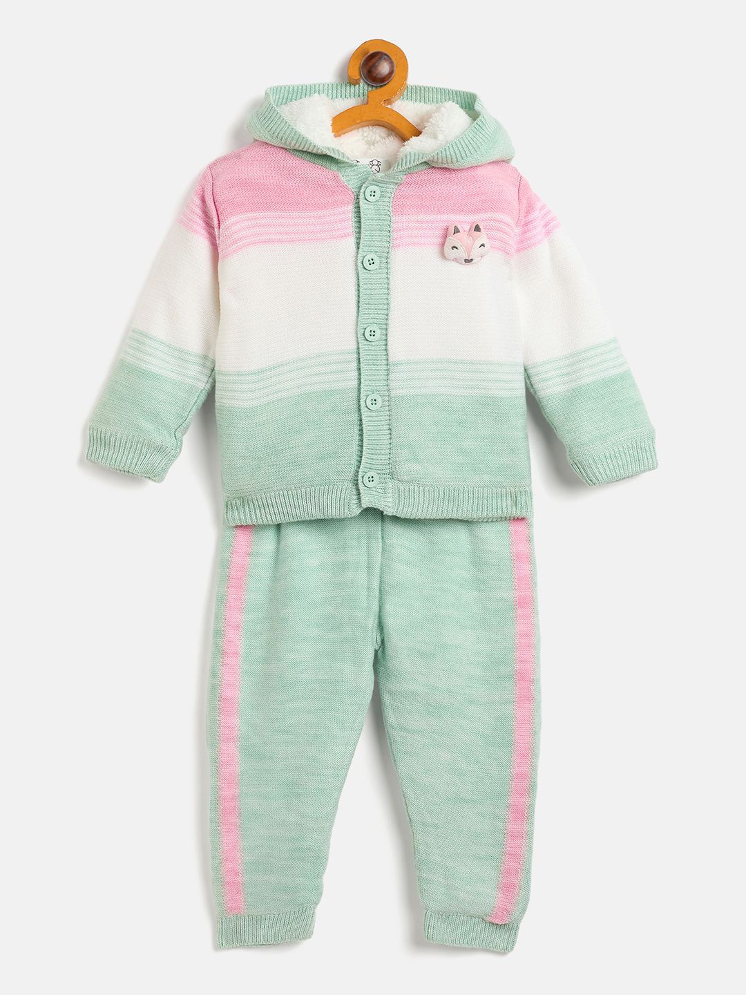 

JWAAQ Unisex Kids Colourblocked Hooded Sweatshirt With Joggers, Green