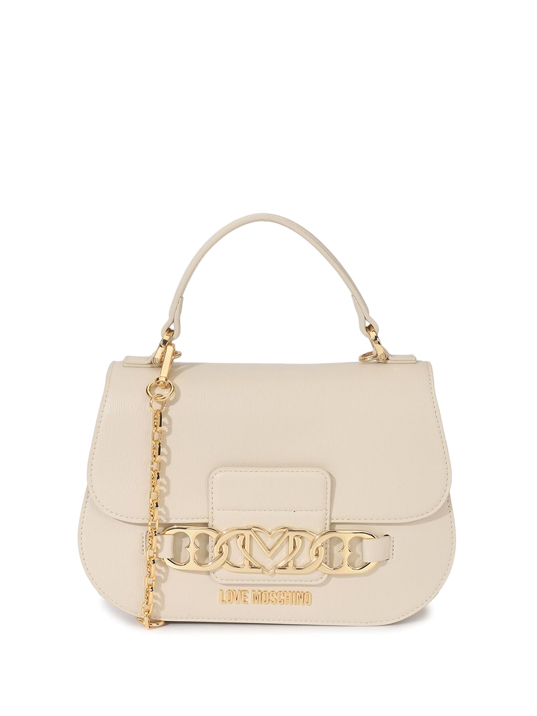 

LOVE MOSCHINO Textured PU Structured Satchel, Na