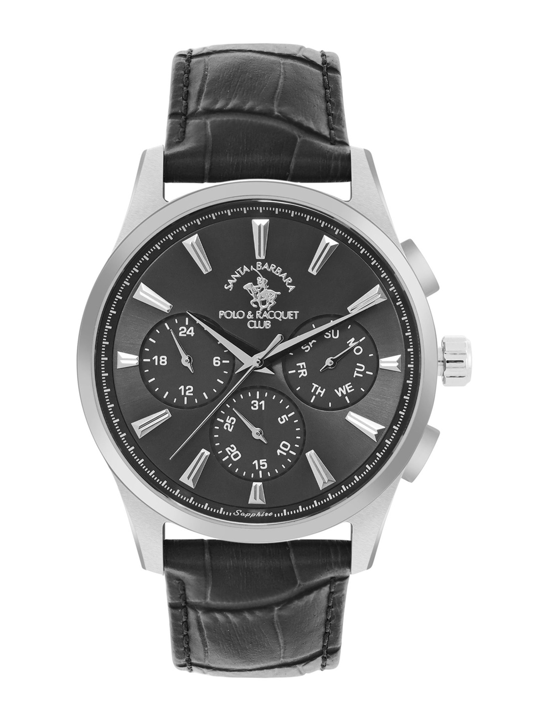 

SANTA BARBARA POLO & RACQUET CLUB Men Dial & Leather Straps Analogue Watch SB.1.10543-1, Black