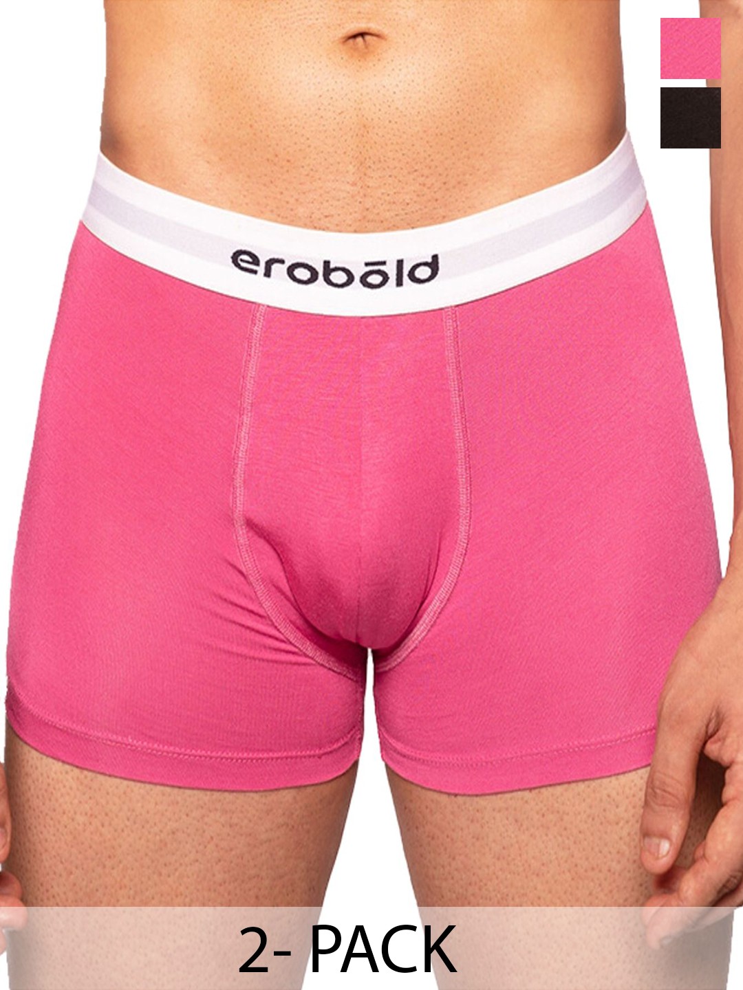 

EROBOLD Pack Of 2 Modal Classic Trunks MTRC2-CL1BI1MX1, Black