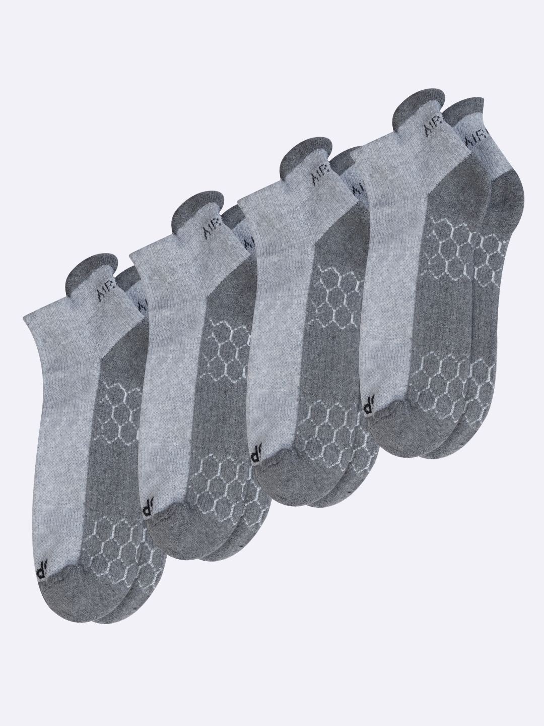 

AIR GARB Pack Of 4 Colourblocked Ankle Length Socks, Grey