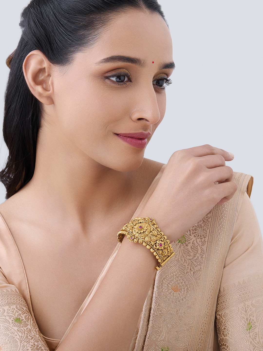 

Kushal's Fashion Jewellery Gold Plated Bangle-Style Bracelet