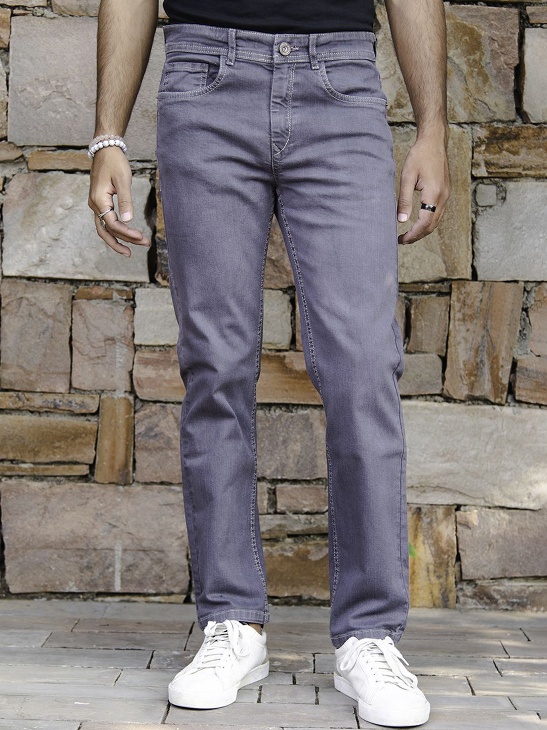 

Tistabene Men Original Mildly Distressed Heavy Fade Stretchable Jeans, Grey