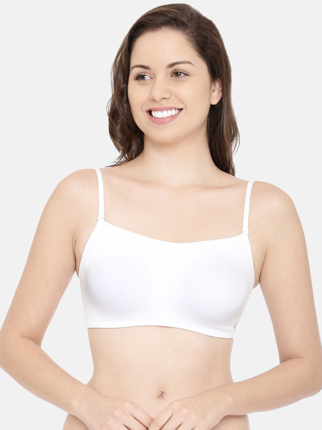 

Enamor Basic Non Padded Wirefree Full Coverage Cotton Cami Bra A022, White