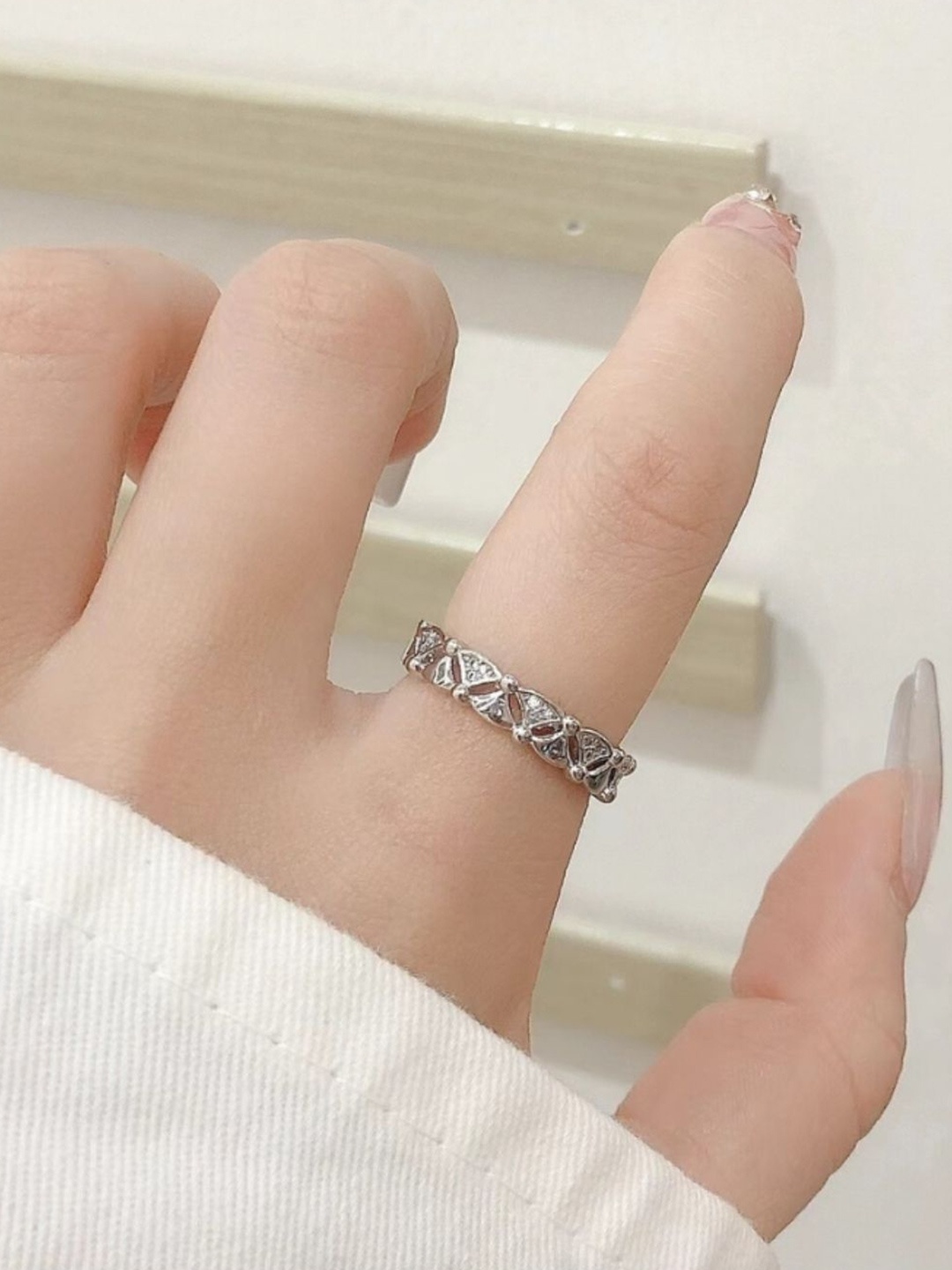 

SALTY Juno Studded Silver-Plated Finger Ring