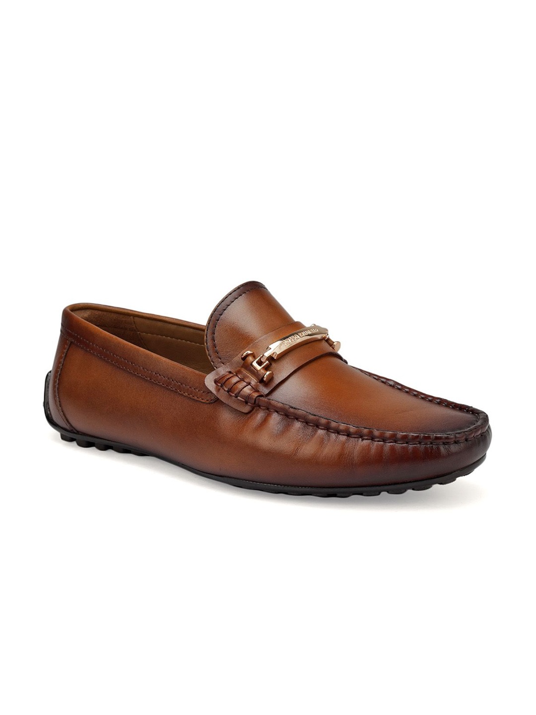 

ROSSO BRUNELLO Men Leather Formal Loafers, Tan