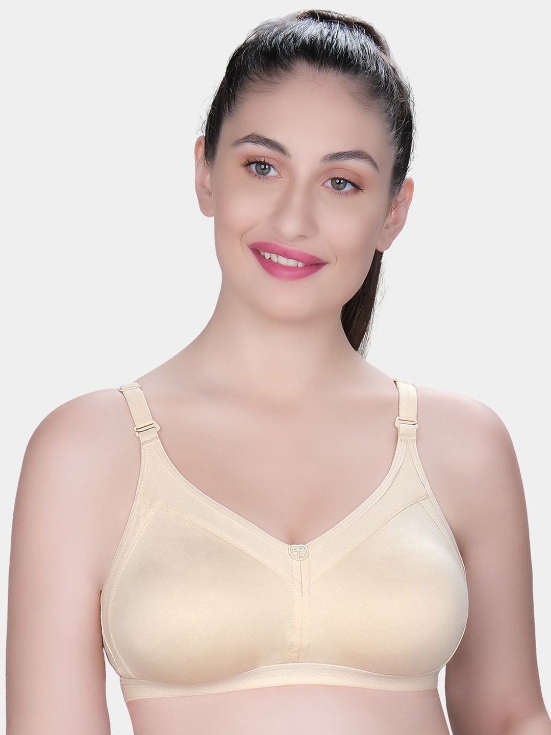 

Trylo Rozi Non-Padded Non-Wired Seamless Molded Full Coverage T-Shirt Bra, Beige