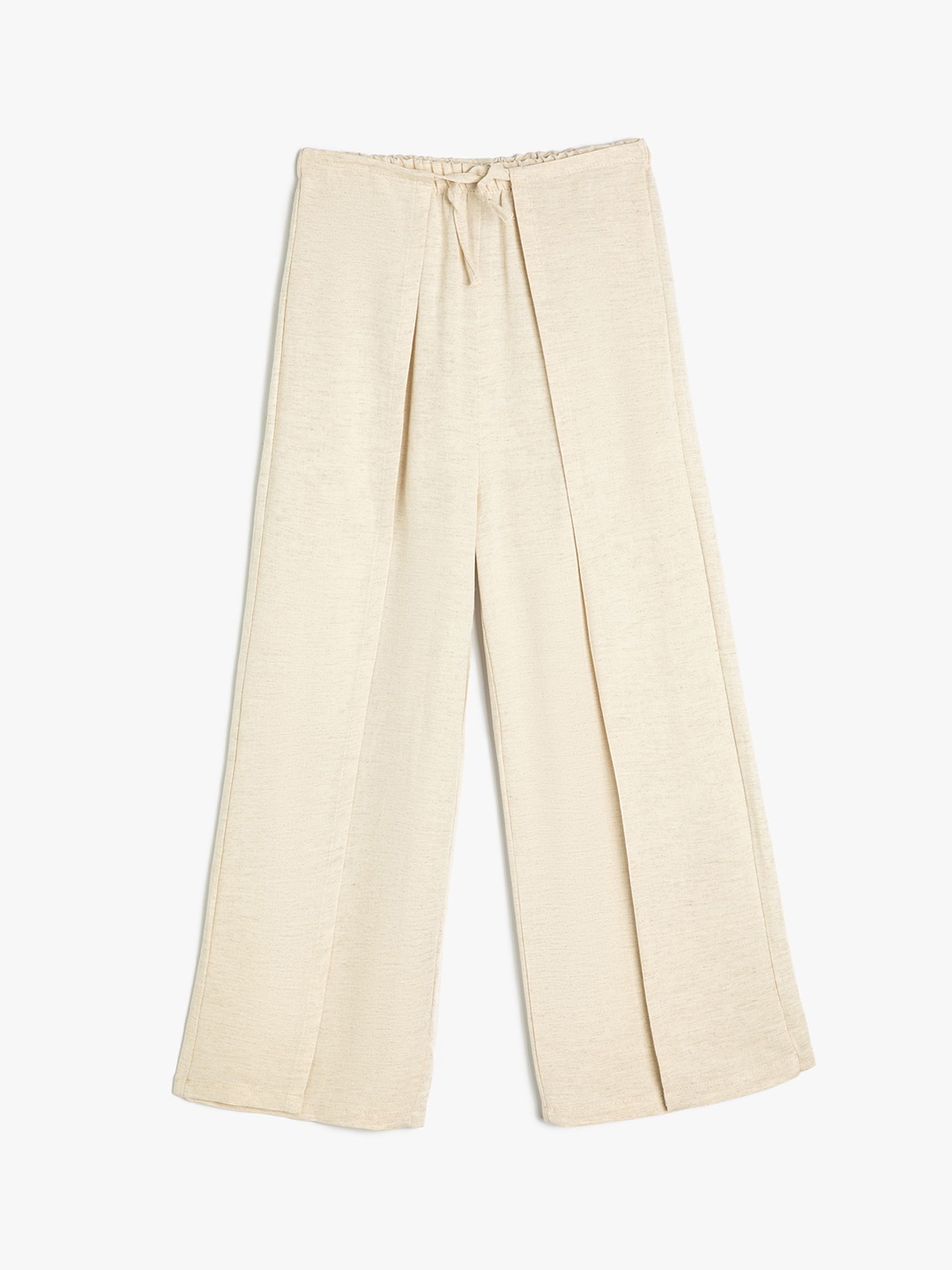 

Koton Girls Mid-Rise Flared Trousers, Beige