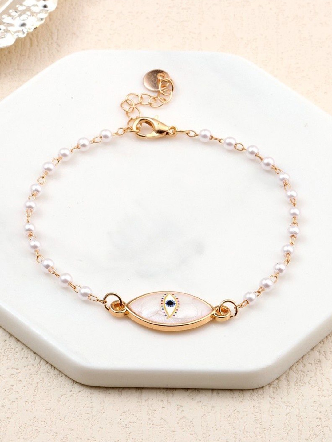 

SALTY Women Mystic Eye Charm Wraparound Bracelet, Gold