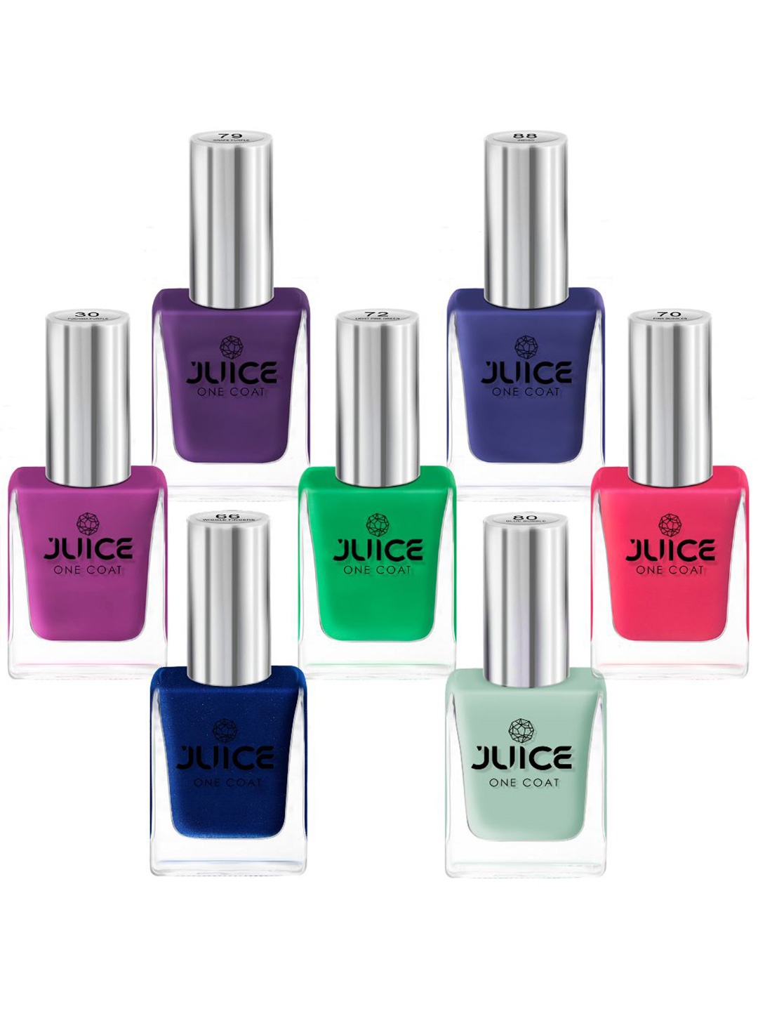 

JUICE Set Of 7 One Coat Long-Lasting Nail Polish - 11ml Each, Multi