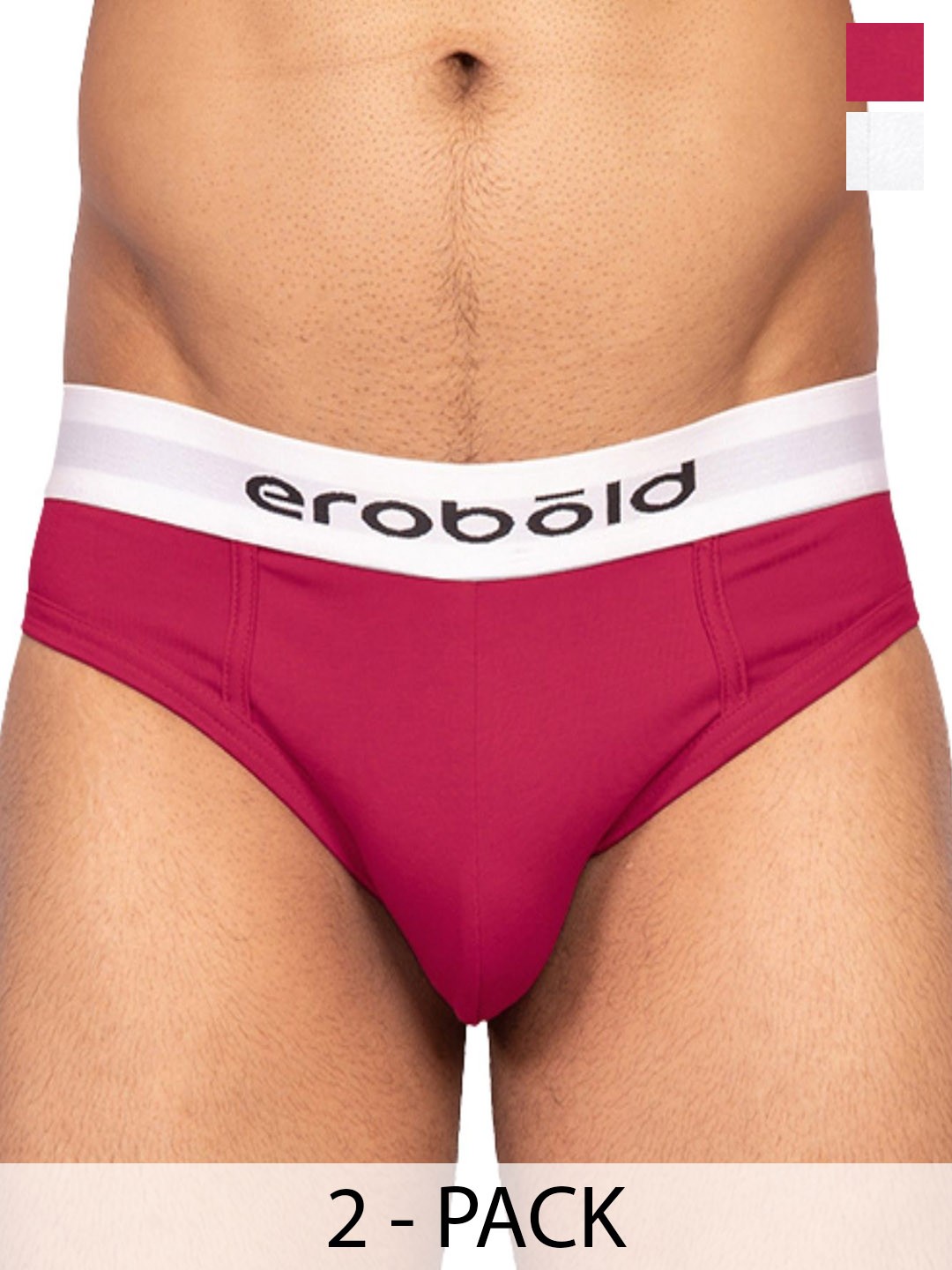 

EROBOLD Pack Of 2 Men Mid-Rise Cotton BriefsMBRC2-BR17MW1CS, Magenta