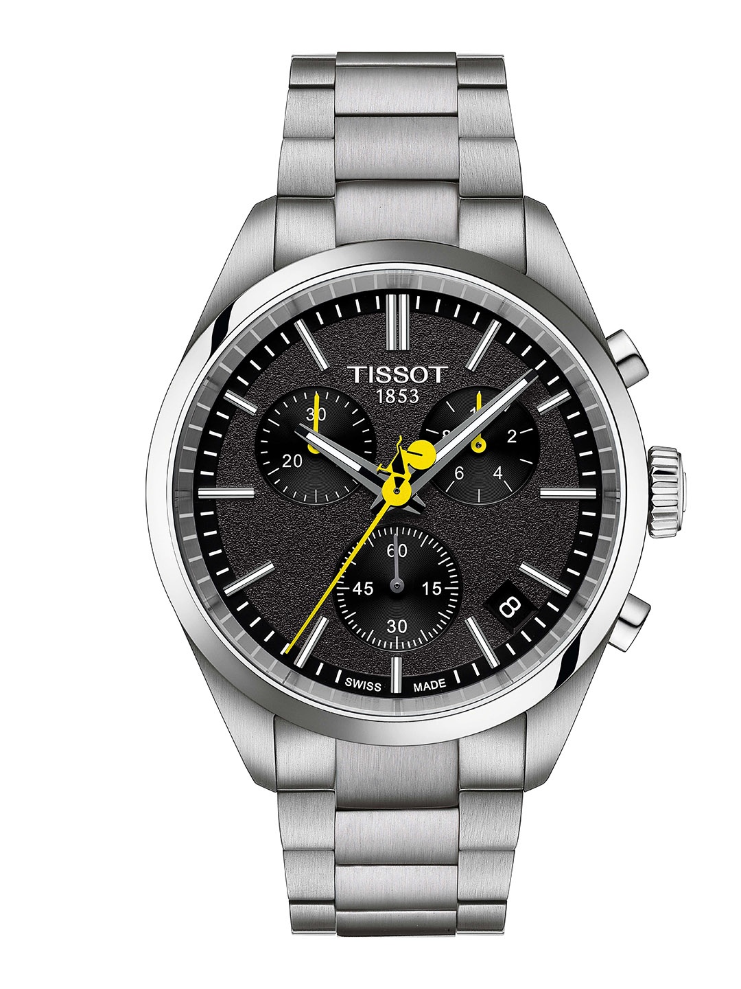 

TISSOT Men Dial & Stainless Steel Bracelet Style Straps Analogue Watch T1504171105100, Black