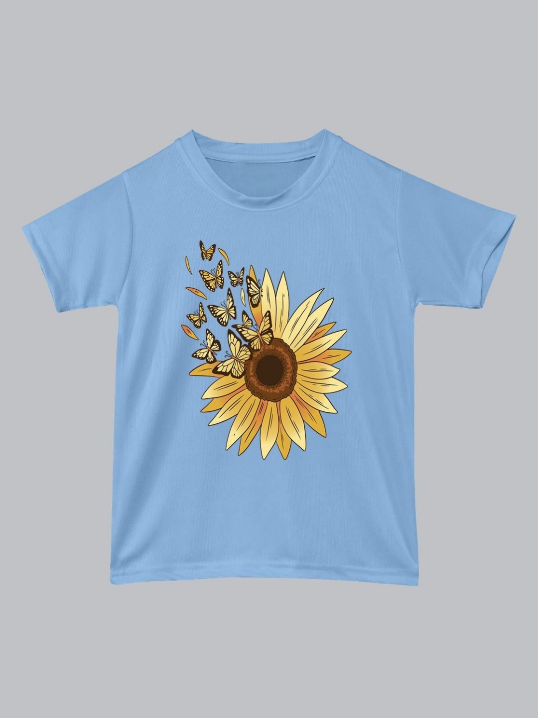 

BAESD Unisex Kids Floral Printed Round Neck T-Shirt, Blue