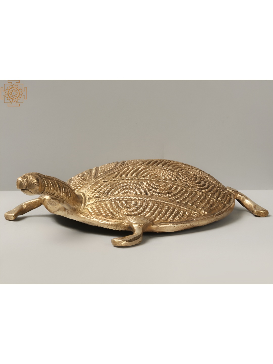 

Exotic India Gold-Toned Brass Tortoise Showpiece