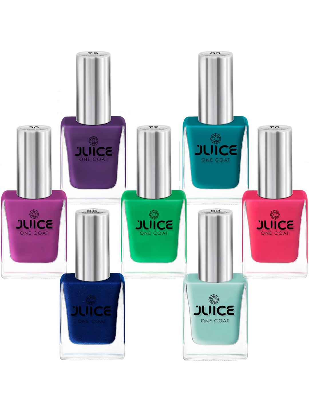 

JUICE Set Of 7 One Coat Long-Lasting Nail Polish - 11ml Each, Multi