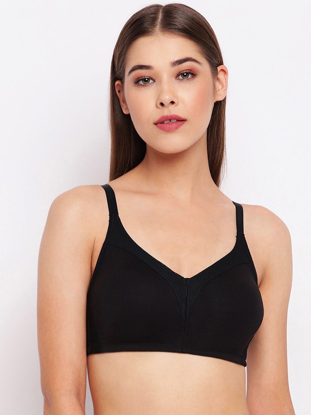 

Enamor Fab-Cool M-Frame Full Support Stretch Cotton Bra Ab75, Black