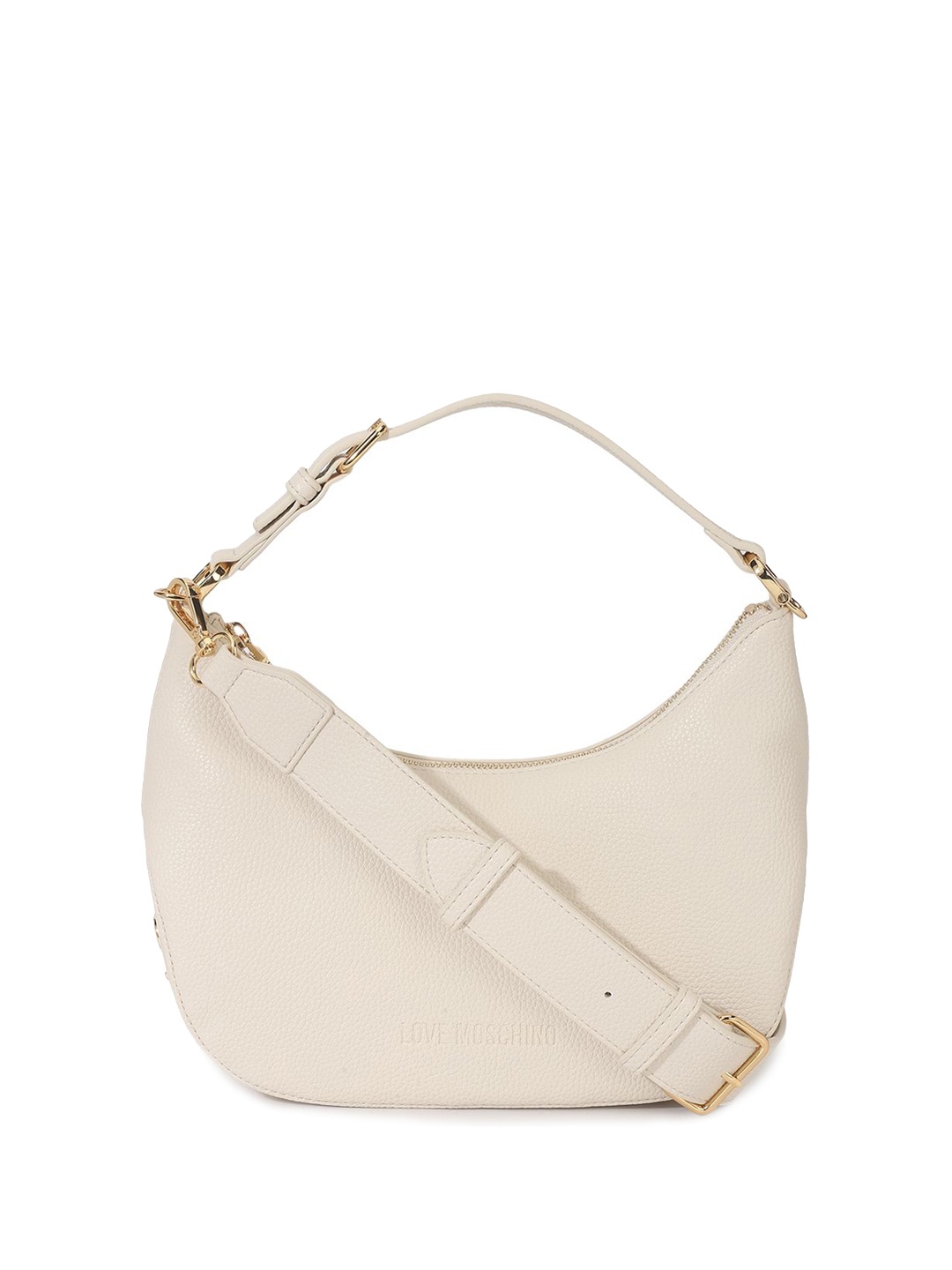 

LOVE MOSCHINO Embellished PU Structured Hobo Bag, Na