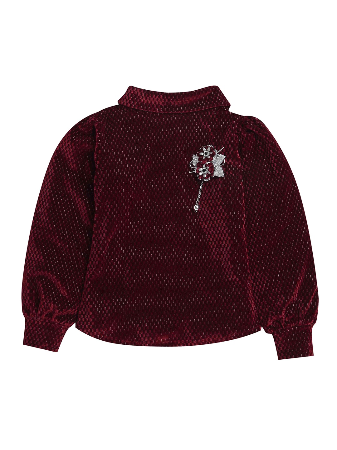 

Tiny Girl Polka Dot Print Top, Maroon