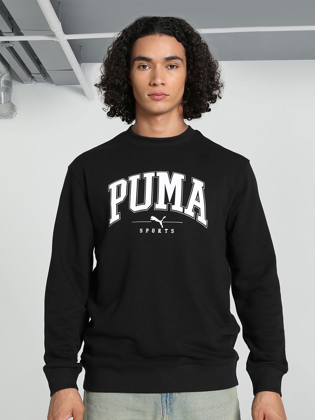 

Puma Men SQUAD Crew Printed Sweatshirt, Black