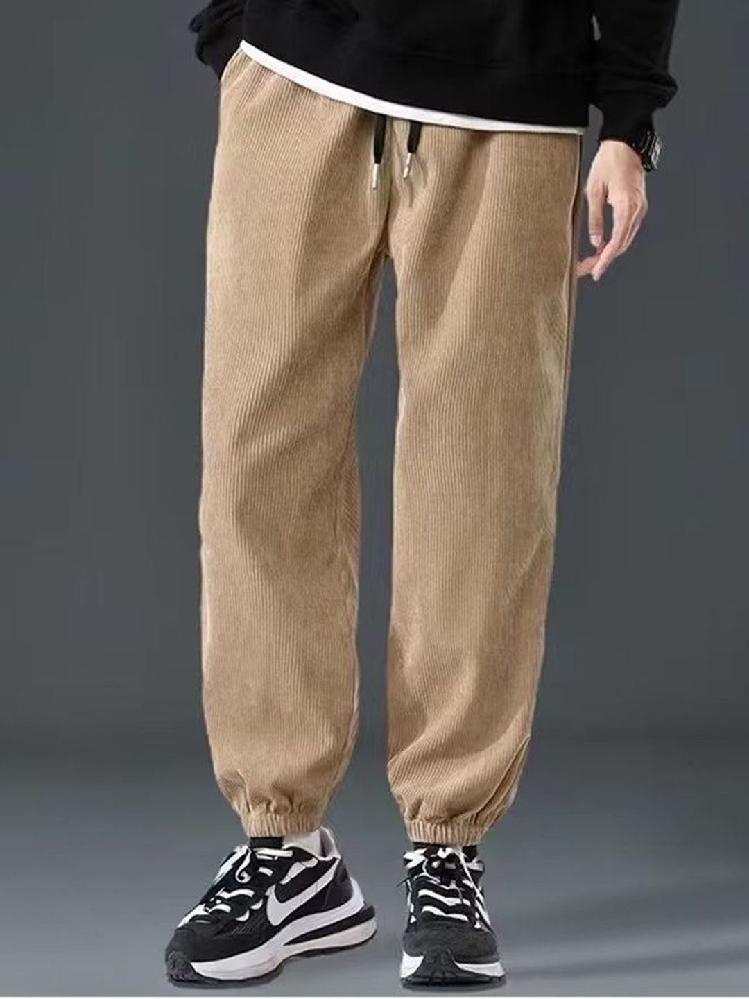 

StyleCast Men Solid Loose Fit Joggers Trousers, Khaki
