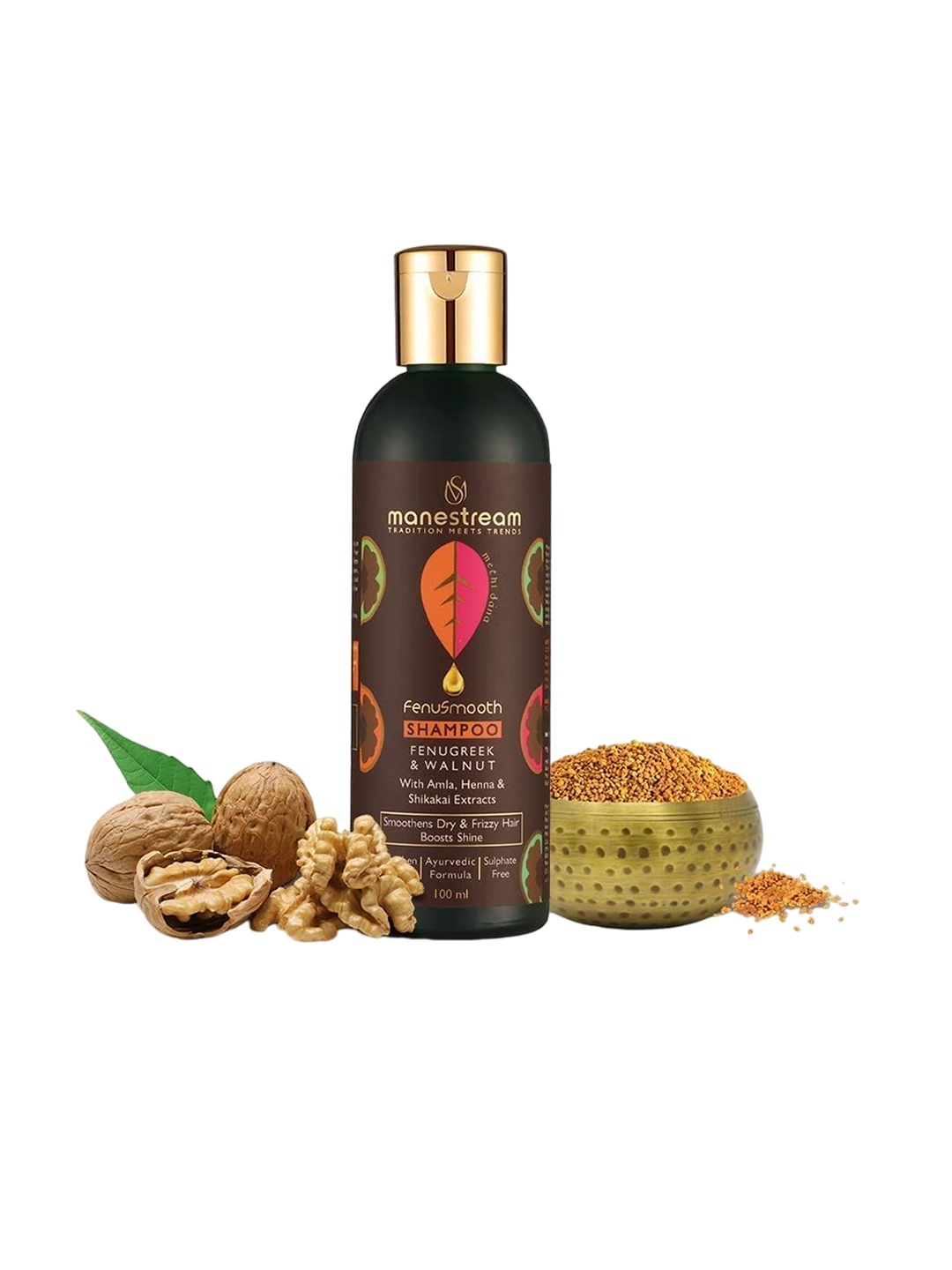 

Manestream Fenusmooth Ayurvedic Treatment Shampoo With Fenugreek & Walnut-100ml, Green