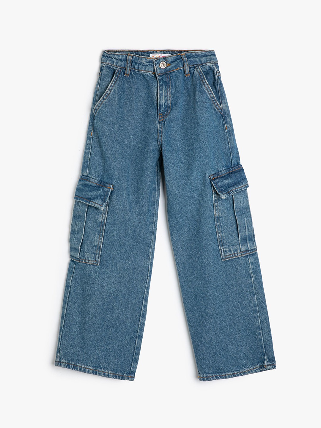 

Koton Girls Regular Fit Cargos Jeans, Blue