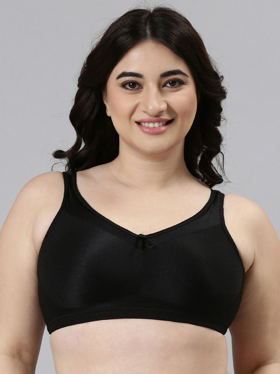 

Enamor Non Padded Wirefree Full Coverage Full Support Smooth Super Lift Bra Fb12, Black