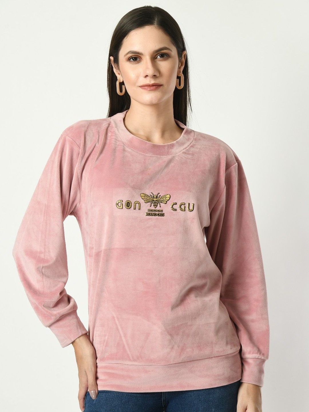 

BAESD Women Typography Sweatshirt, Pink