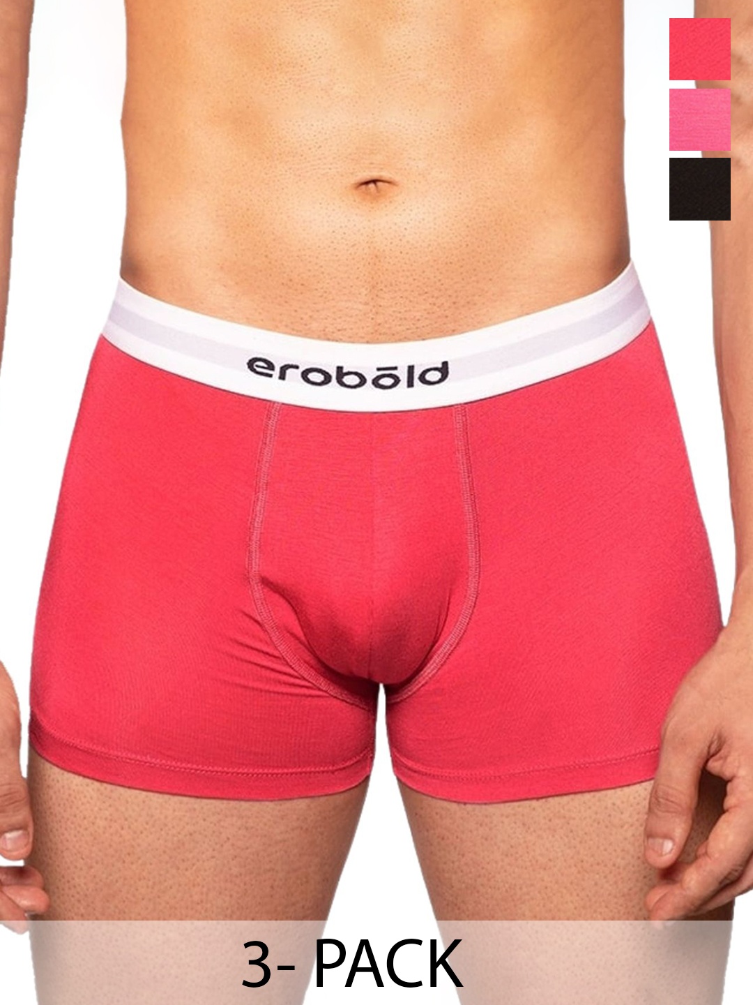 

EROBOLD Pack Of 3 Short TrunksMTRC3-CL1BIR1MX1, Black