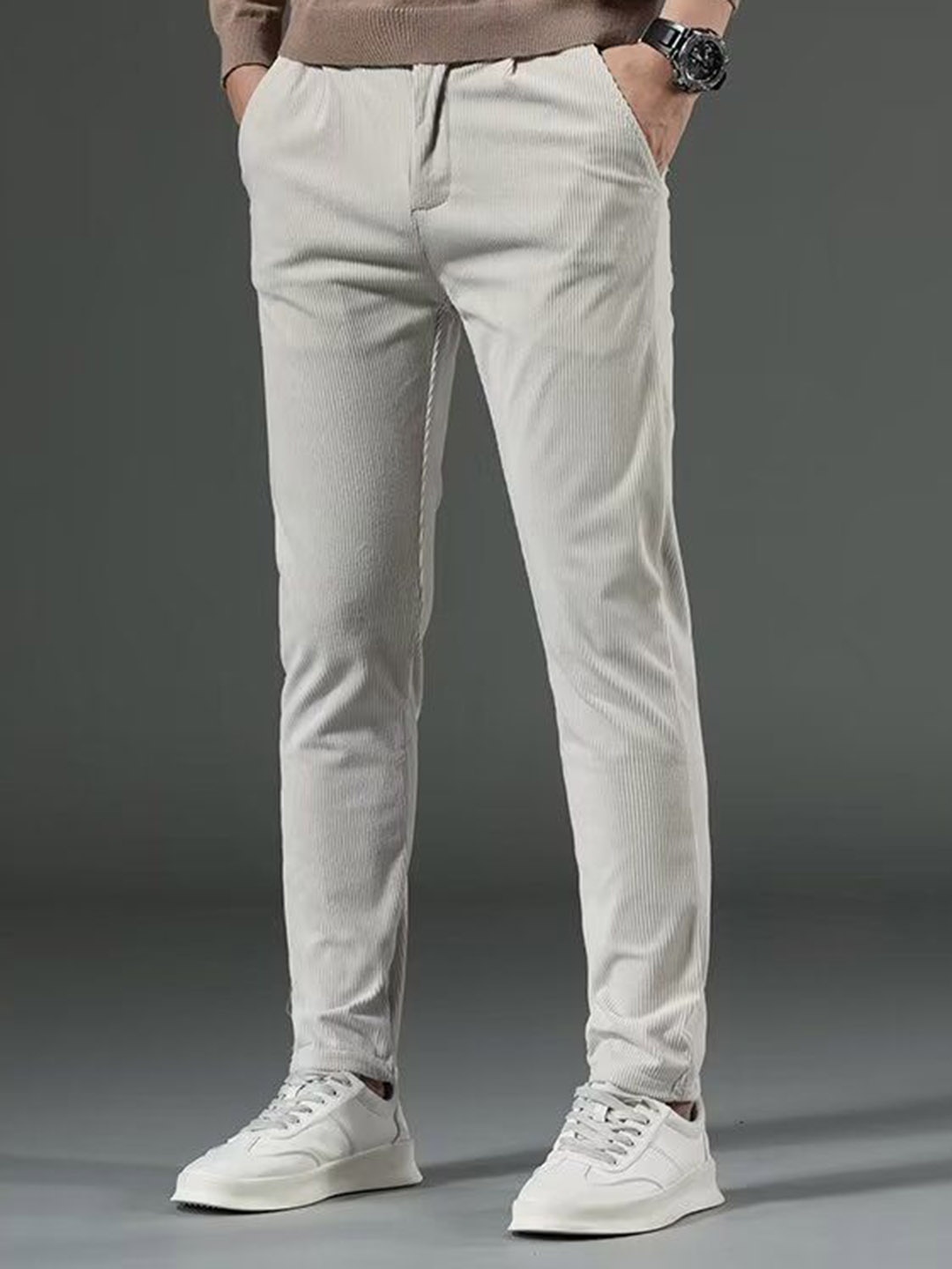 

StyleCast Men Slim Fit Chinos Trousers, Beige