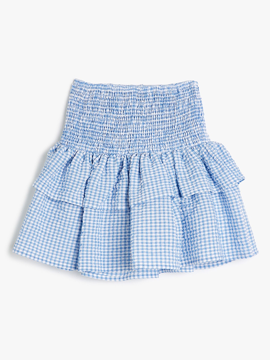 

Koton Girls Checked Tiered Mini Skirts, Blue