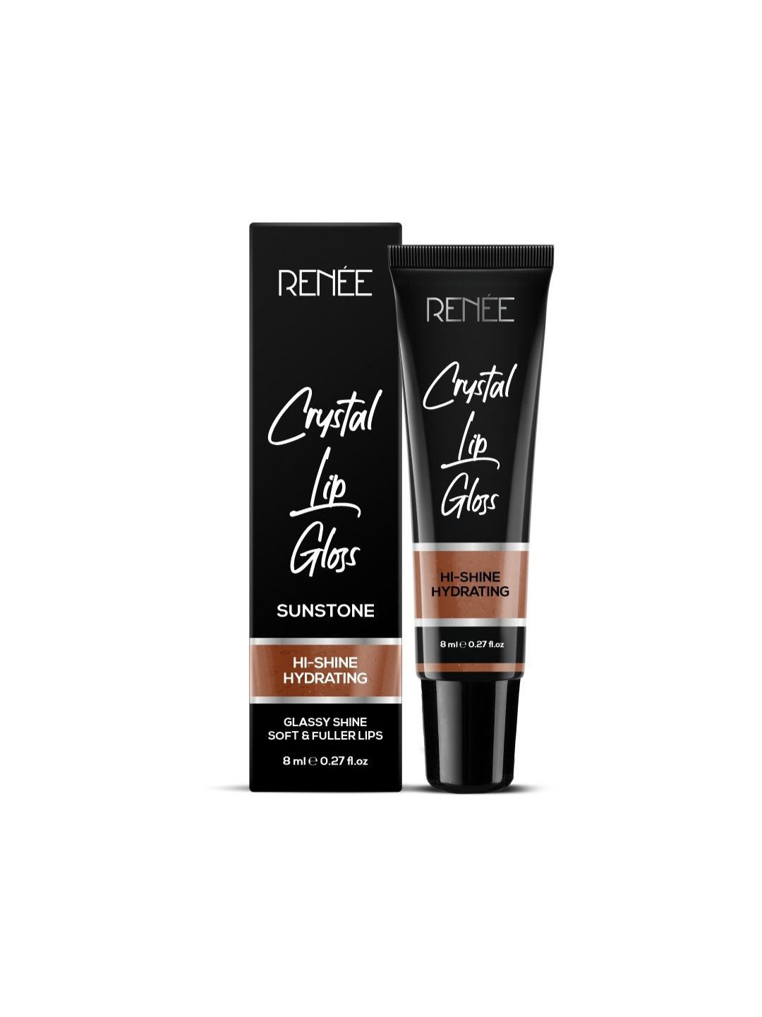 

Renee Crystal Hi-Shine Glassy Hydrating Lip Gloss 8 ml - Sunstone 03, Brown