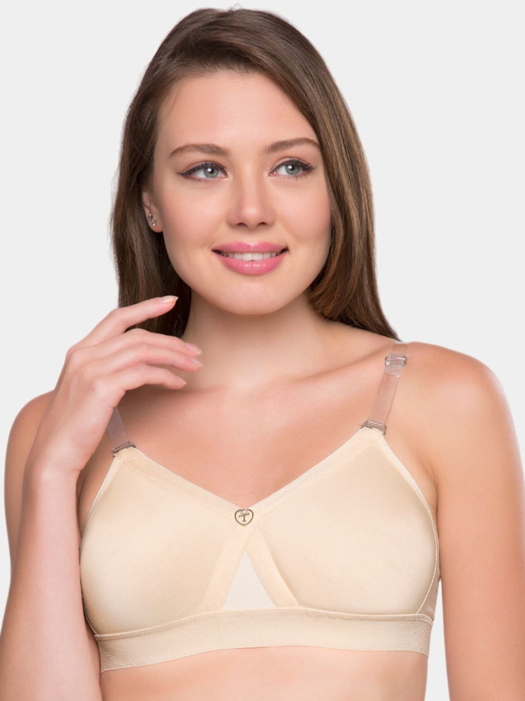 

Trylo ALPA Strapless Hosiery Cotton Non-Padded Non-Wired Seamless Molded T-Shirt Bra, Beige