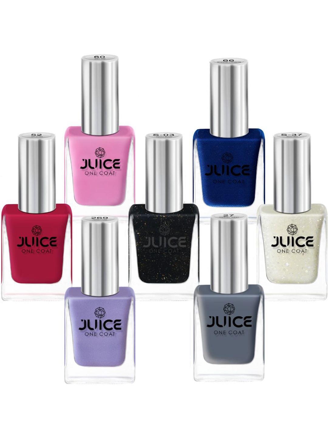 

JUICE Set Of 7 One Coat Long-Lasting Nail Polish - 11ml Each, Multi