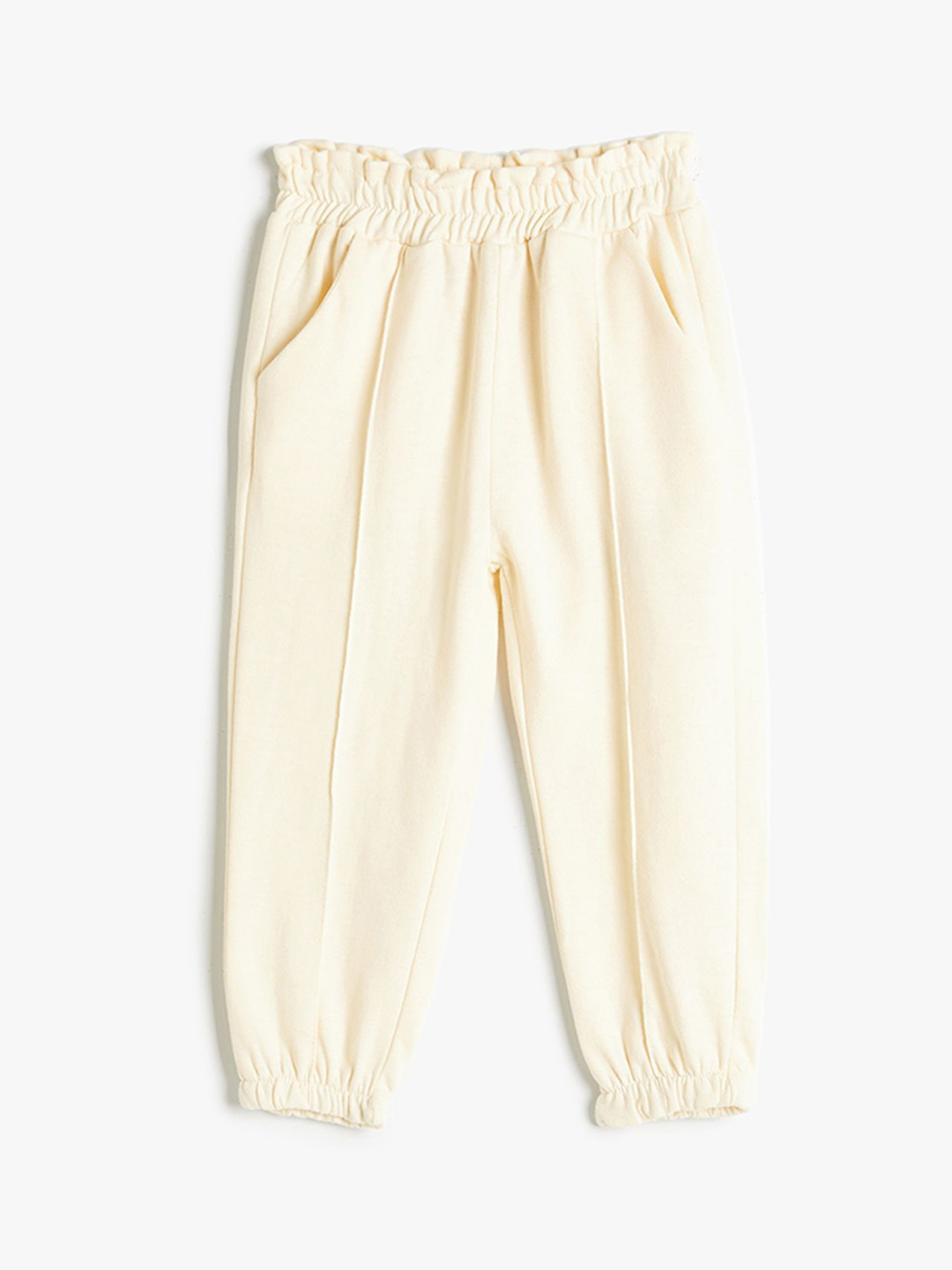 

Koton Girls Pure Cotton Mid Rise Joggers, Beige