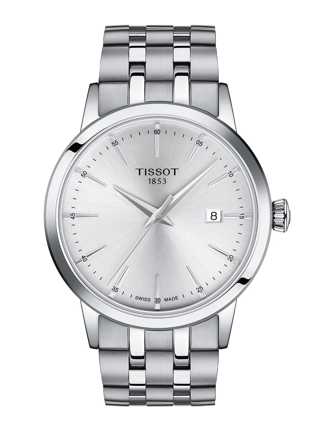 

TISSOT Men Dial & Stainless Steel Bracelet Style Straps Analogue Watch T1294101103100, Silver