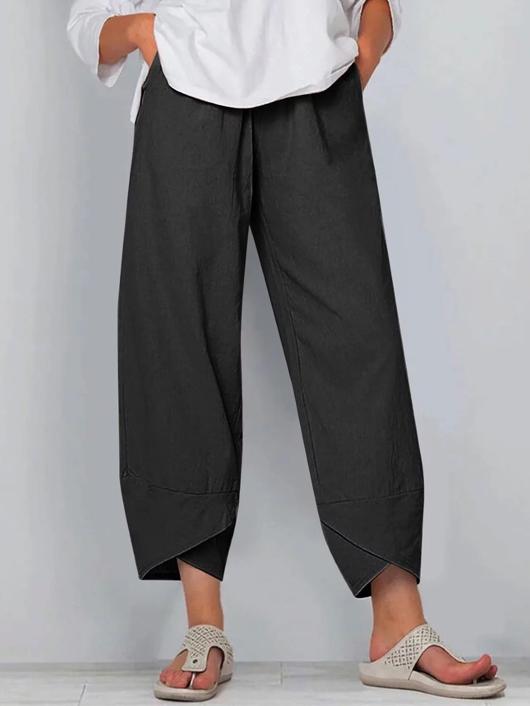 

StyleCast Women Relaxed Loose Fit Trousers, Black