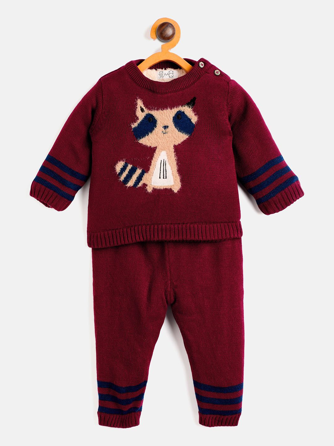 

JWAAQ Kids Unisex Printed Round Neck Sweatshirt With Joggers, Maroon