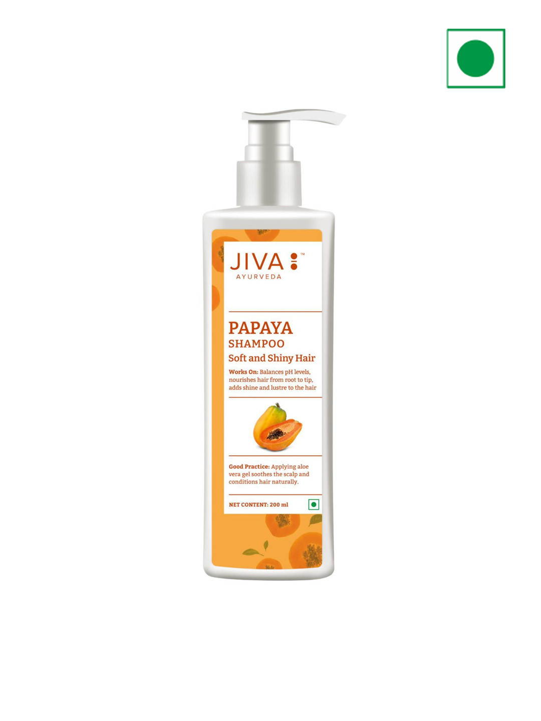 

Jiva Papaya Extract Smooth & Shine Moisturizing Shampoo- 200ml, White