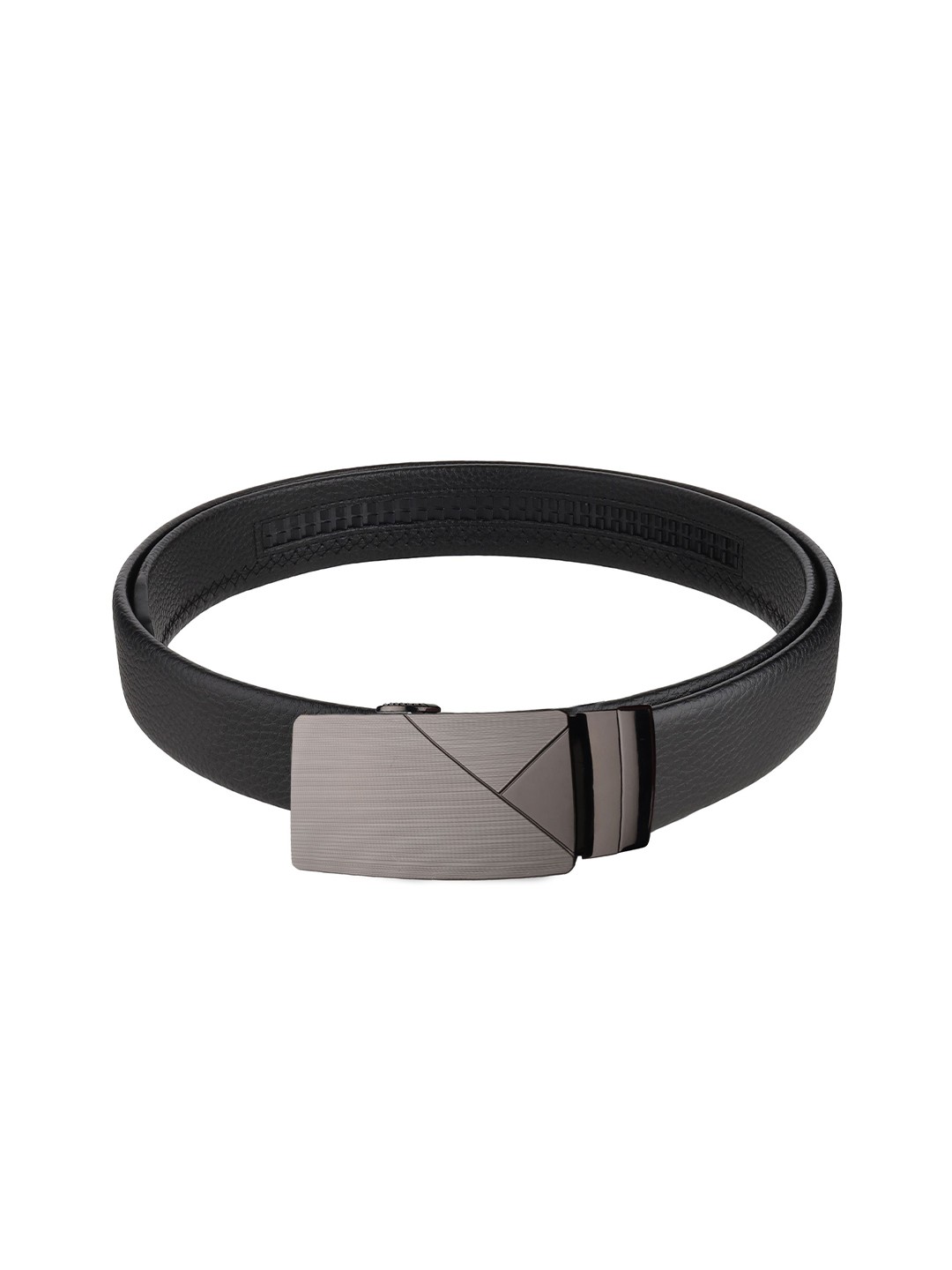 

WINSOME DEAL Men Slider Buckle Closure Textured Casual Belt, Black