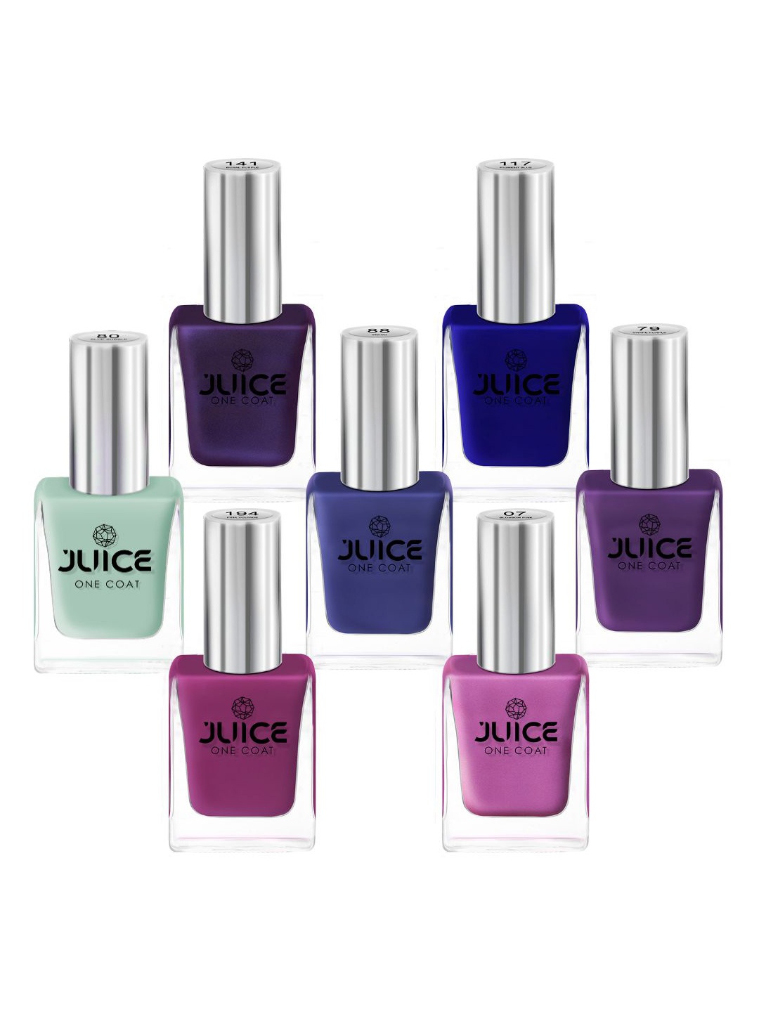 

JUICE Set Of 7 One Coat Long-Lasting Nail Polish - 11ml Each, Multi